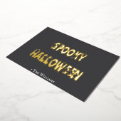 可愛不気味い幽霊のハロウィン 箔招待状 (回転した状態)