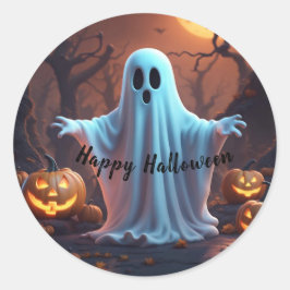 可愛不気味い幽霊ハッピーハローウィン ラウンドシール