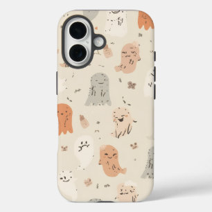 可愛不気味い幽霊ハロウィーンiPhone 16タフなケース。 iPhone 16ケース