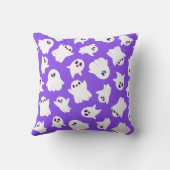 可愛不気味い幽霊パープルパターンハッピーハローウィン クッション (裏面)