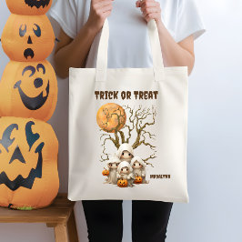 可愛不気味い幽霊ファミリートリックまたはトリート トートバッグ