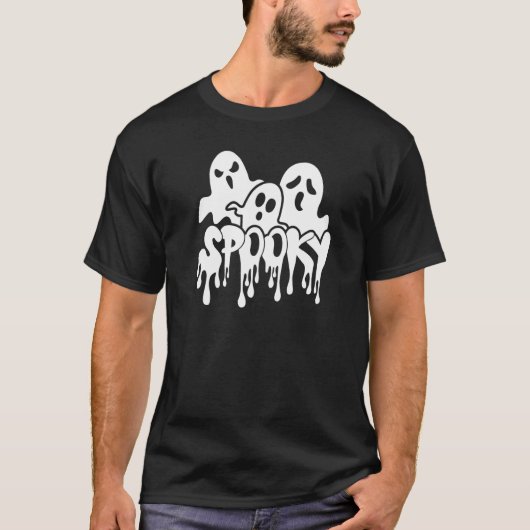 可愛不気味い幽霊ブスクワッドシー不気味ズンハロー Tシャツ (正面)