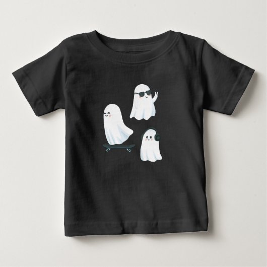 可愛不気味い幽霊幼児Tシャツ – Halloween Kids ベビーTシャツ (正面)