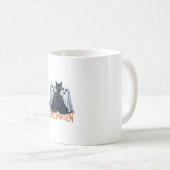 可愛不気味い幽霊黒猫ハロウィンC コーヒーマグカップ (正面右)