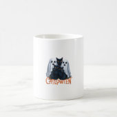 可愛不気味い幽霊黒猫ハロウィンC コーヒーマグカップ (中央)