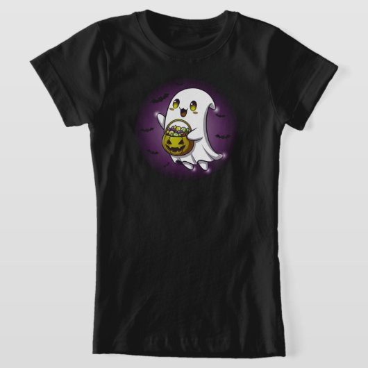 可愛不気味い幽霊 | ブラックのみ Tシャツ (レイダウン)