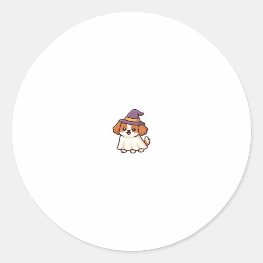 可愛不気味い犬�かわいいハロウィーンパピークラシックT ラウンドシール (正面)