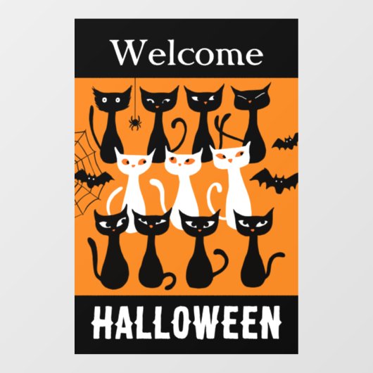 可愛不気味い猫がハロウィンを迎える ウィンドウサイン (シート)
