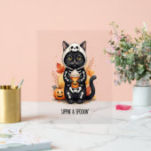 可愛不気味い猫ハロウィン アクリルサイン (ウェディング)