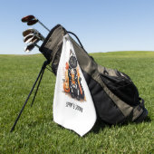 可愛不気味い猫ハロウィン ゴルフタオル (グリーン)