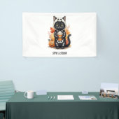 可愛不気味い猫ハロウィン 横断幕 (トレードショー)