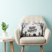 可愛不気味い白黒ハロウィーン ランバークッション (椅子)