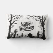 可愛不気味い白黒ハロウィーン ランバークッション (裏面)