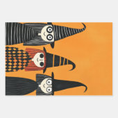 可愛不気味い魔女がオレンジと黒ハロウィーンを焼いた ラッピングペーパーシート (正面)