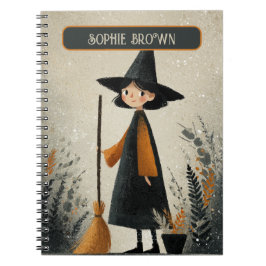可愛不気味い魔女の名前タグハロウィーン ノートブック