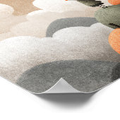 可愛不気味い魔女の水色ハロウィーン子供部屋 ポスター (角)