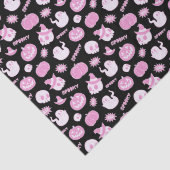 可愛不気味い黒とピンクのハロウィンパターン 薄葉紙 (詳細)