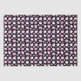 可愛不気味い黒とピンクのハロウィンパターン 薄葉紙