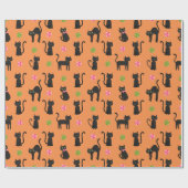 可愛不気味い黒猫とお菓子 ラッピングペーパー (フラット)