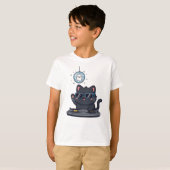 可愛不気味い黒猫とDJ Meowgic Tシャツ (正面フル)