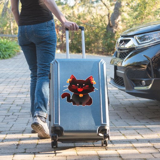 可愛不気味い黒猫クラシック鈴Tシャツ シール (スーツケースインサイチュ)