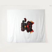 可愛不気味い黒猫クラシック鈴Tシャツ タペストリー (正面(横))