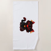 可愛不気味い黒猫クラシック鈴Tシャツ ビーチタオル (正面)