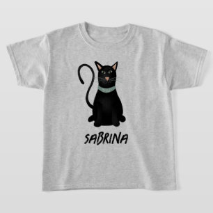 可愛不気味い黒猫ハロウィーンの子どもたち Tシャツ