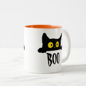 可愛不気味い黒猫ブハロウィーンコーヒーマグ ツートーンマグカップ (正面右)
