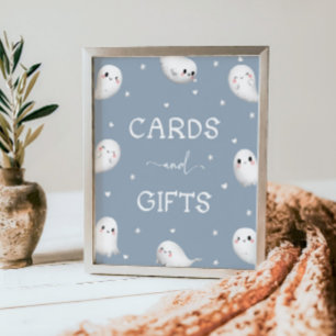 可愛不気味い1枚のハロウィンカードとギフトサイン ポスター