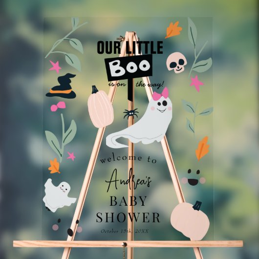 可愛不気味い | ハロウィーンの赤ちゃんシャワーのサイン アクリルサイン (ニュートラル)