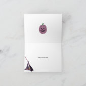 可愛不気味い | ハロウィーンの赤ちゃんシャワー サンキューカード (内部)