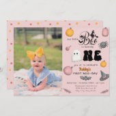 可愛不気味い |ブー |誕生日 招待状 (正面/裏面)