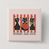 可愛不気味い – 黒猫とカボチャ 缶バッジ (正面)