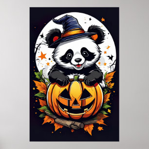 可愛不気味らしいハロウィンパンダ ポスター