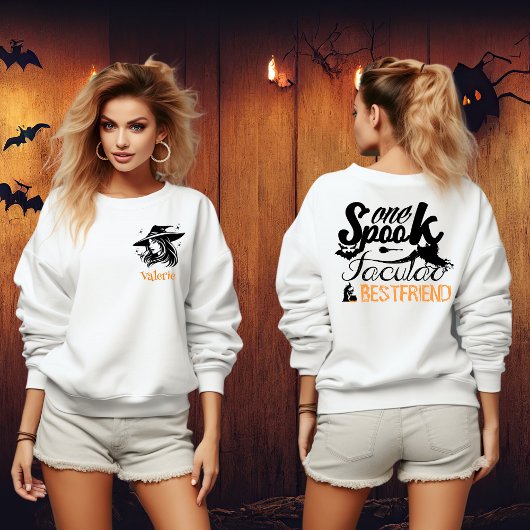 可愛不気味最高の友ハロウィーン魔女 スウェットシャツ