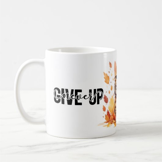 可愛与えいベンガル猫と秋で決して一緒に コーヒーマグカップ (左)