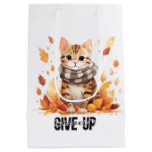 可愛与えいベンガル猫と秋で決して一緒に ミディアムペーパーバッグ (裏面)