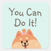 可愛与えい子犬 スクエアシール (正面)