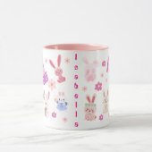 可愛中国のいフローラうさぎの新年 マグカップ (中央)