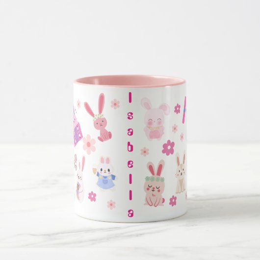 可愛中国のいフローラうさぎの新年 マグカップ (中央)
