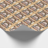 可愛中国のい富の神 ラッピングペーパー (角)