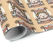 可愛中国のい富の神 ラッピングペーパー (ロールコーナー)