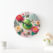 可愛中国のい新年の蛇折り紙WC1 ラージ壁時計 (ホーム)