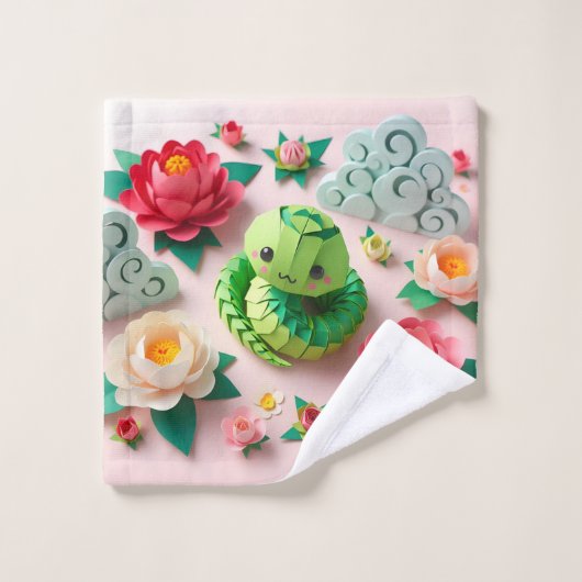 可愛中国のい新年スネーク2025 HT1 ウォッシュタオル (ウォッシュタオル)