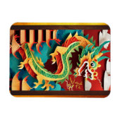 可愛中国のい新年ドラゴン折り紙FPM マグネット (横)