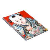 可愛中国のい笑い幸運の仏像を赤で ノートブック (右側)