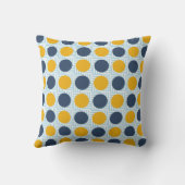 可愛予測できないお洒落ブルー水玉模様 クッション (裏面)