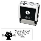 可愛予測できないキティ猫おもしろい差出人住所 セルフインキングスタンプ (インサイチュ)