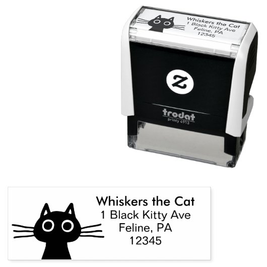 可愛予測できないキティ猫おもしろい差出人住所 セルフインキングスタンプ (インサイチュ)